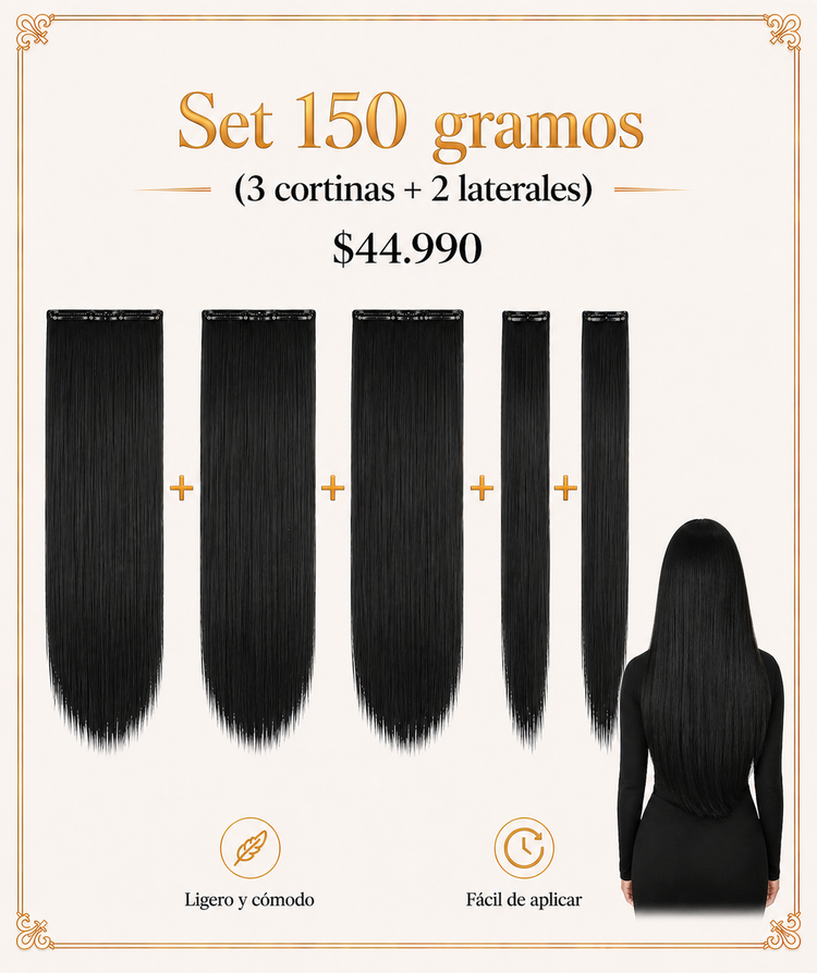Set 150 gramos 3 cortinas y 2 laterales