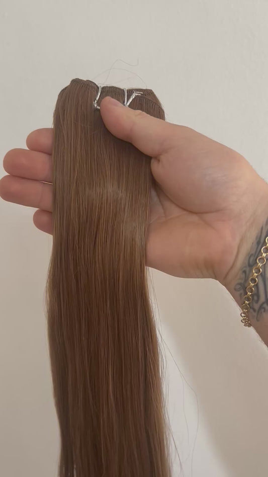 Extensión fibra orgánica, mazo de 150 gr, 4 metros x 70 cm/ tono: miel oscuro