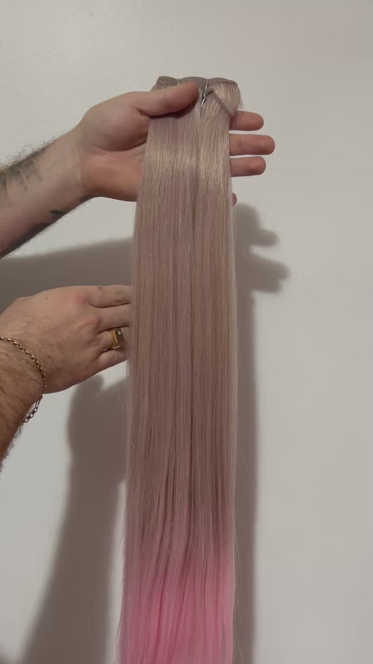 Extensión fibra orgánica, mazo de 150 gr, 4 metros x 70 cm/ tono: rosado balayage