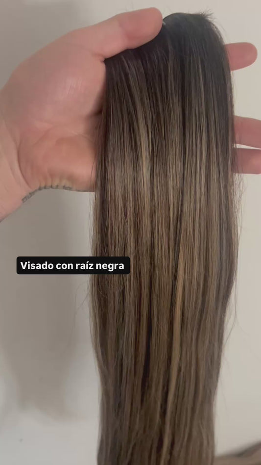Extensión fibra orgánica, mazo de 150 gr, 4 metros x 70 cm/ tono: visado raíz negra