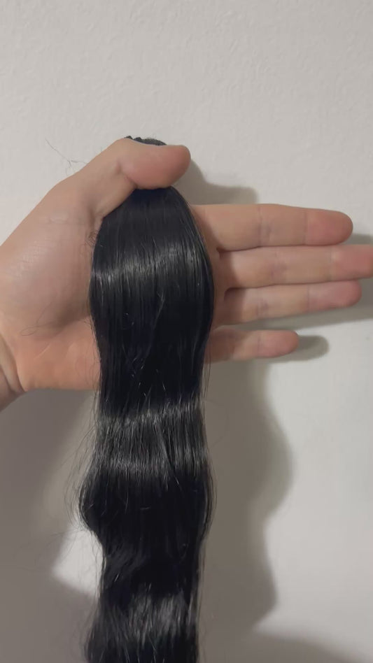 Extensión fibra orgánica ondulada, mazo de 100 gr, 140 x 66 cm/ Tono : Negro